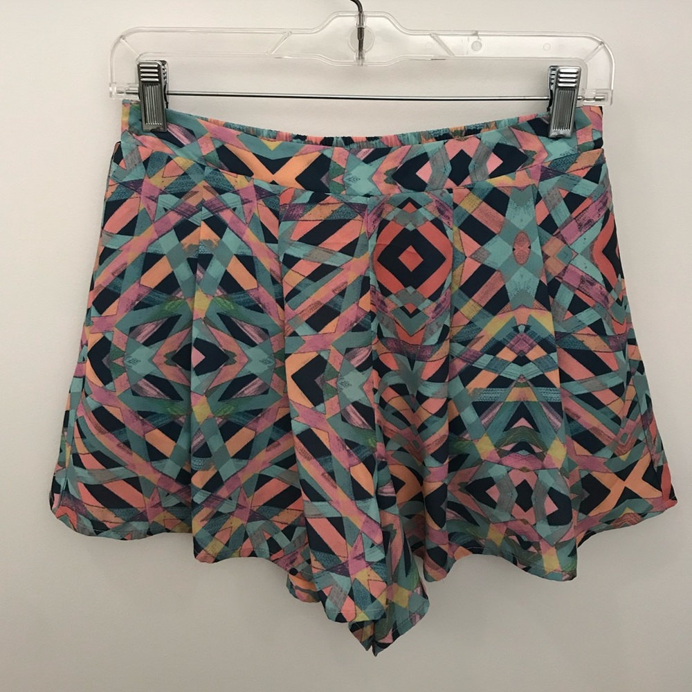 Lovers + Friends Multicolor Pleated Shorts